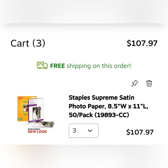 🆕️Staples Supreme Satin Photo Paper, 8.5"W x 11"L, 50/Pack New. - Picture 3 of 3